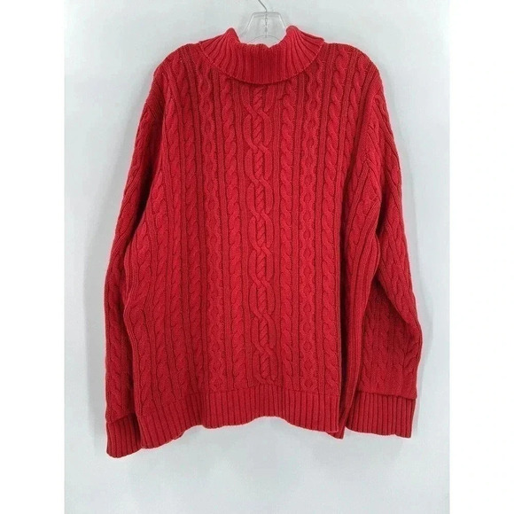Lauren Ralph Lauren Black Label Red Cable-Knit Full-Zip Red Sweater 3Xlarge Plus - Picture 2 of 9